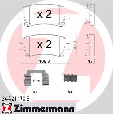 Otto Zimmermann 24421.170.3 Brake Pad Set, disc brake 244211703