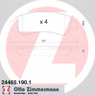 Otto Zimmermann 24465.190.1 Brake Pad Set, disc brake 244651901