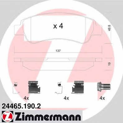 Otto Zimmermann 24465.190.2 Brake Pad Set, disc brake 244651902