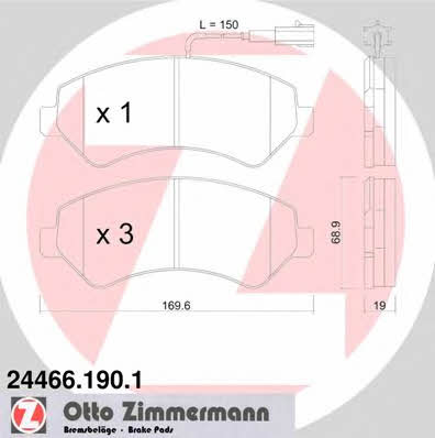 Otto Zimmermann 24466.190.1 Brake Pad Set, disc brake 244661901