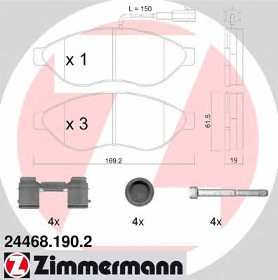 Otto Zimmermann 24468.190.2 Brake Pad Set, disc brake 244681902