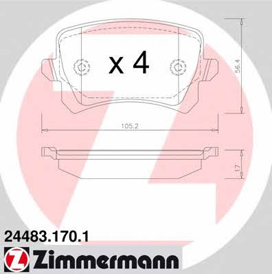 Otto Zimmermann 24483.170.1 Brake Pad Set, disc brake 244831701