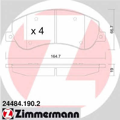 Otto Zimmermann 24484.190.2 Brake Pad Set, disc brake 244841902