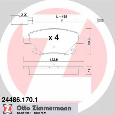 Otto Zimmermann 24486.170.1 Brake Pad Set, disc brake 244861701