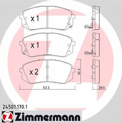 Otto Zimmermann 24501.170.1 Brake Pad Set, disc brake 245011701
