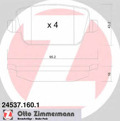 Otto Zimmermann 24537.160.1 Brake Pad Set, disc brake 245371601