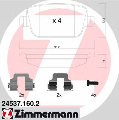 Otto Zimmermann 24537.160.2 Brake Pad Set, disc brake 245371602