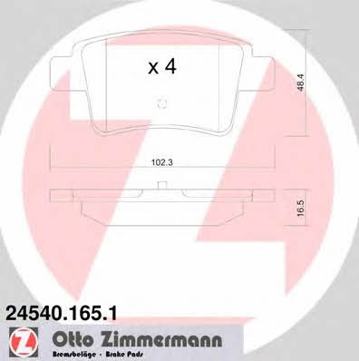 Otto Zimmermann 24540.165.1 Brake Pad Set, disc brake 245401651