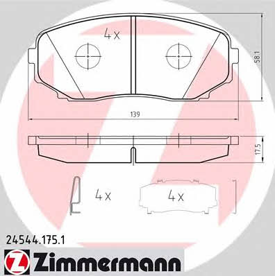 Otto Zimmermann 24544.175.1 Brake Pad Set, disc brake 245441751
