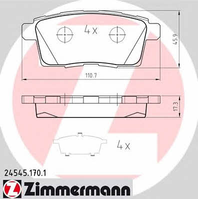 Otto Zimmermann 24545.170.1 Brake Pad Set, disc brake 245451701
