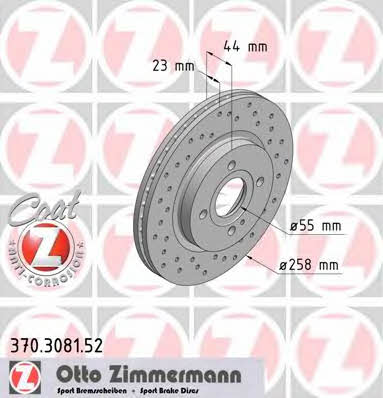 Otto Zimmermann 370.3081.52 Brake disc 370308152