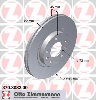 Otto Zimmermann 370.3082.00 Brake disc 370308200