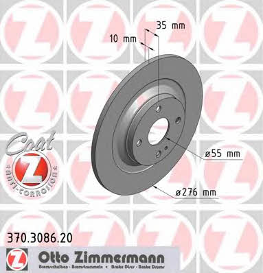 Otto Zimmermann 370.3086.20 Brake disc 370308620