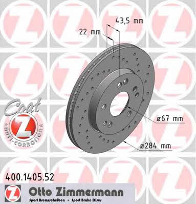 Otto Zimmermann 400.1405.52 Brake disc 400140552