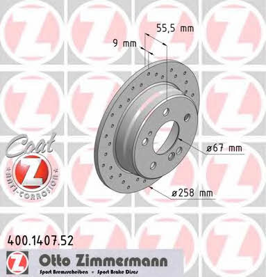 Otto Zimmermann 400.1407.52 Brake disc 400140752