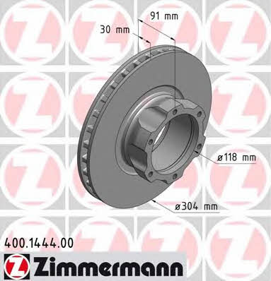 Otto Zimmermann 400.1444.00 Front brake disc ventilated 400144400