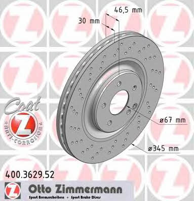 Otto Zimmermann 400.3629.52 Brake disc 400362952