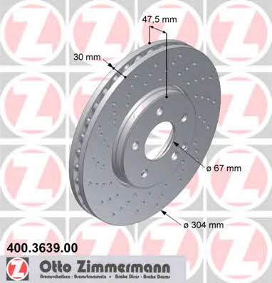 Otto Zimmermann 400.3639.00 Brake disc 400363900