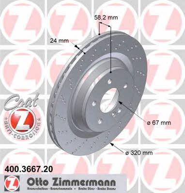 Otto Zimmermann 400.3667.20 Brake disc 400366720