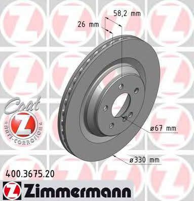 Otto Zimmermann 400.3675.20 Brake disc 400367520