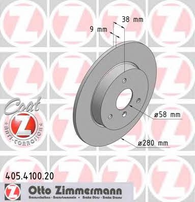 Otto Zimmermann 405.4100.20 Unventilated front brake disc 405410020
