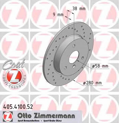 Otto Zimmermann 405.4100.52 Unventilated front brake disc 405410052