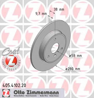 Otto Zimmermann 405.4102.20 Unventilated front brake disc 405410220