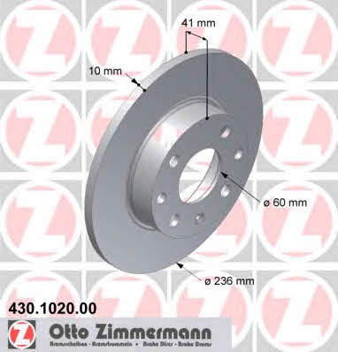 Otto Zimmermann 430.1020.00 Brake disc 430102000