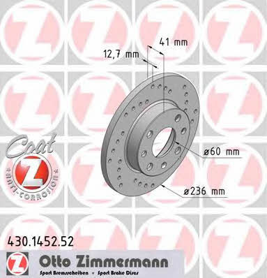 Otto Zimmermann 430.1452.52 Brake disc 430145252