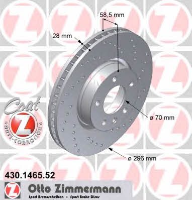 Otto Zimmermann 430.1465.52 Brake disc 430146552
