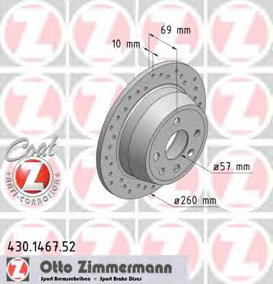 Otto Zimmermann 430.1467.52 Brake disc 430146752