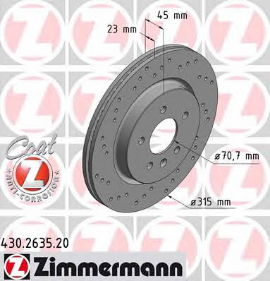 Otto Zimmermann 430.2635.20 Brake disc 430263520
