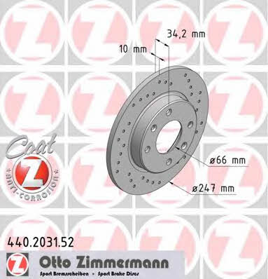 Otto Zimmermann 440.2031.52 Brake disc 440203152