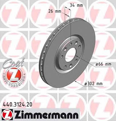 Otto Zimmermann 440.3124.20 Brake disc 440312420