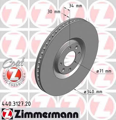Otto Zimmermann 440.3127.20 Brake disc 440312720