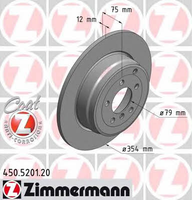 Otto Zimmermann 450.5201.20 Rear brake disc, non-ventilated 450520120