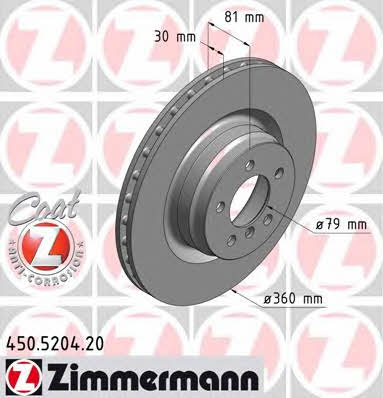 Otto Zimmermann 450.5204.20 Front brake disc ventilated 450520420