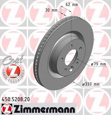 Otto Zimmermann 450.5208.20 Front brake disc ventilated 450520820