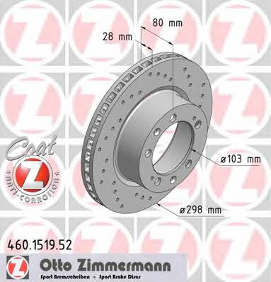 Otto Zimmermann 460.1519.52 Brake disc 460151952