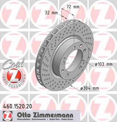 Otto Zimmermann 460.1520.20 Brake disc 460152020