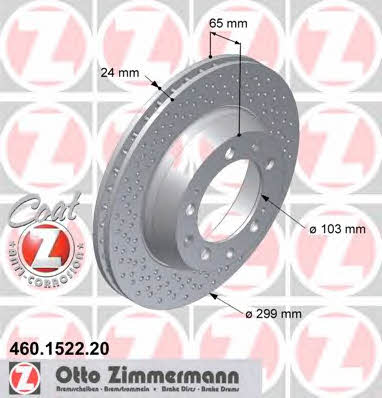 Otto Zimmermann 460.1522.20 Brake disc 460152220