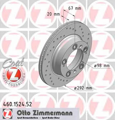 Otto Zimmermann 460.1524.52 Brake disc 460152452