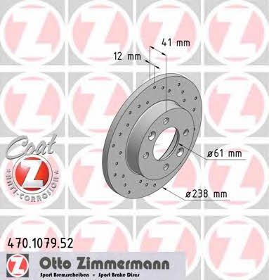 Otto Zimmermann 470.1079.52 Front brake disc ventilated 470107952