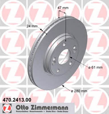 Otto Zimmermann 470.2413.00 Front brake disc ventilated 470241300