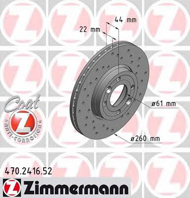 Otto Zimmermann 470.2416.52 Front brake disc ventilated 470241652