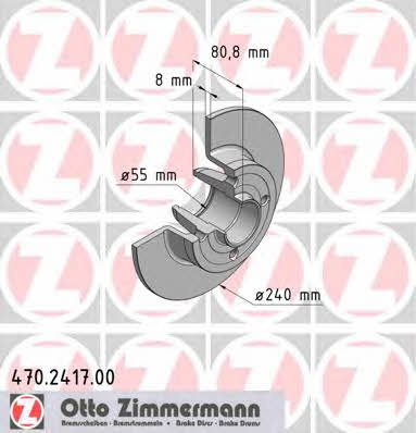 Otto Zimmermann 470.2417.00 Rear brake disc, non-ventilated 470241700