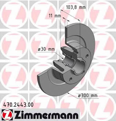 Otto Zimmermann 470.2443.00 Rear brake disc, non-ventilated 470244300