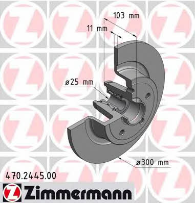 Otto Zimmermann 470.2445.00 Rear brake disc, non-ventilated 470244500