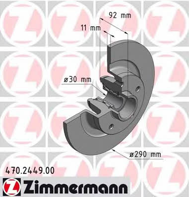 Otto Zimmermann 470.2449.00 Rear brake disc, non-ventilated 470244900