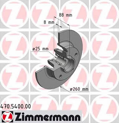 Otto Zimmermann 470.5400.00 Rear brake disc, non-ventilated 470540000